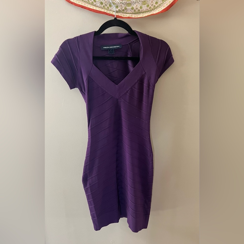 Y2K Bandage Dress early 2000s FRENCH CONNECTION Purple Size 2